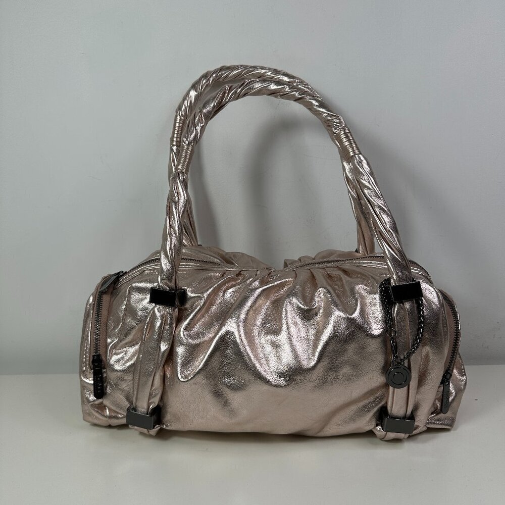 Botkier for Target Pink Gold Leather Shoulder Bag Double Handles Zip